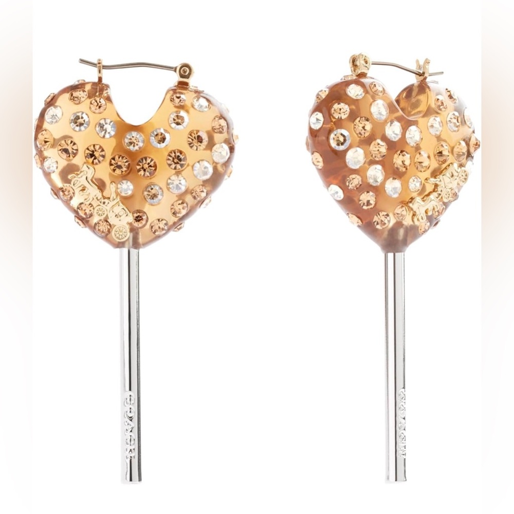Coach Gold and Silver Lollipop Drop Earrings NWT $175 retail